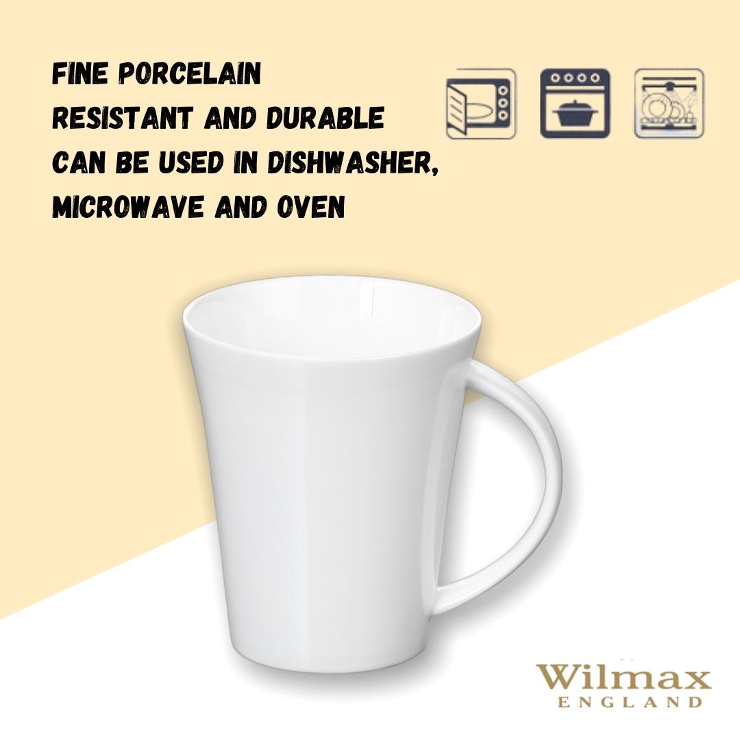 Wilmax Tasse 380 ml Weiß Porzellan für Kaffee und Tee WL-993012/A