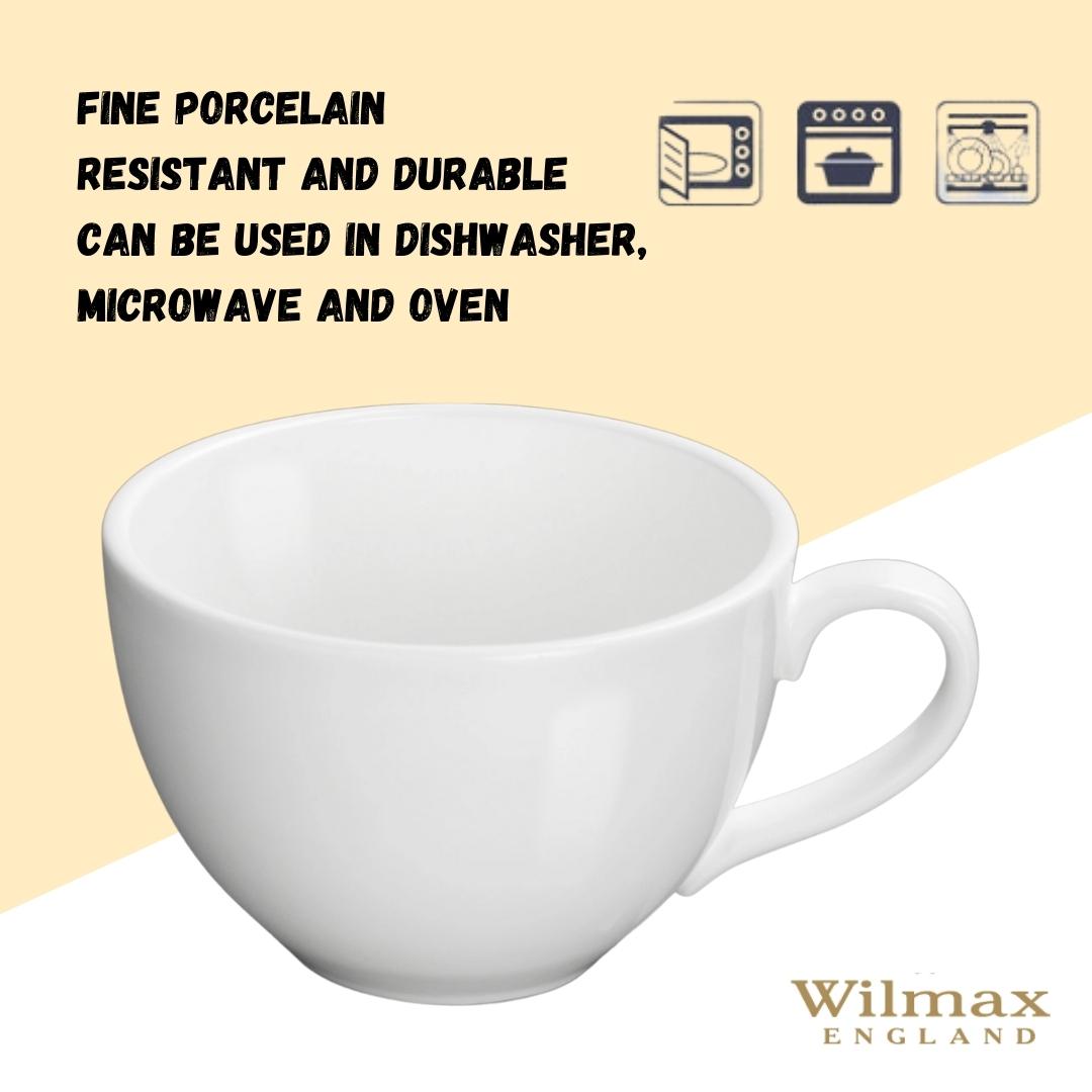 Wilmax Jumbo Becher 420 ml Weiß Porzellan Olivia WL-993038/A