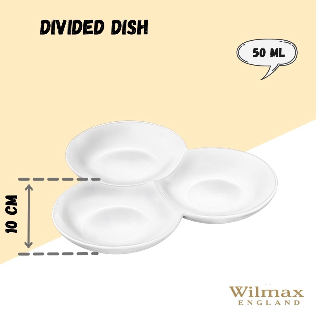 Wilmax Geteilter Teller Weiß 18 cm – für Snacks & Beilagen – WL-992614/A