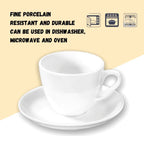 Wilmax Tasse mit Untertasse 300 ml Weiß aus Porzellan