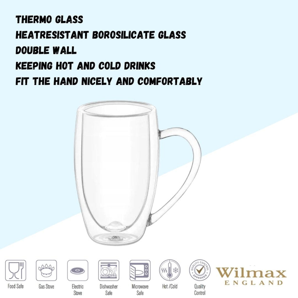 Wilmax Doppelwandiges Glas 250 ml Transparent WL-888739/A