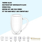 Wilmax Servierset 2-teilig mit Bambusteller 28 × 17,5 cm und Thermoglas 250 ml