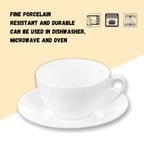 Wilmax Tasse mit Untertasse 400 ml Weiß aus Porzellan
