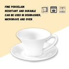 Wilmax Tasse mit Untertasse 430 ml Weiß aus Porzellan