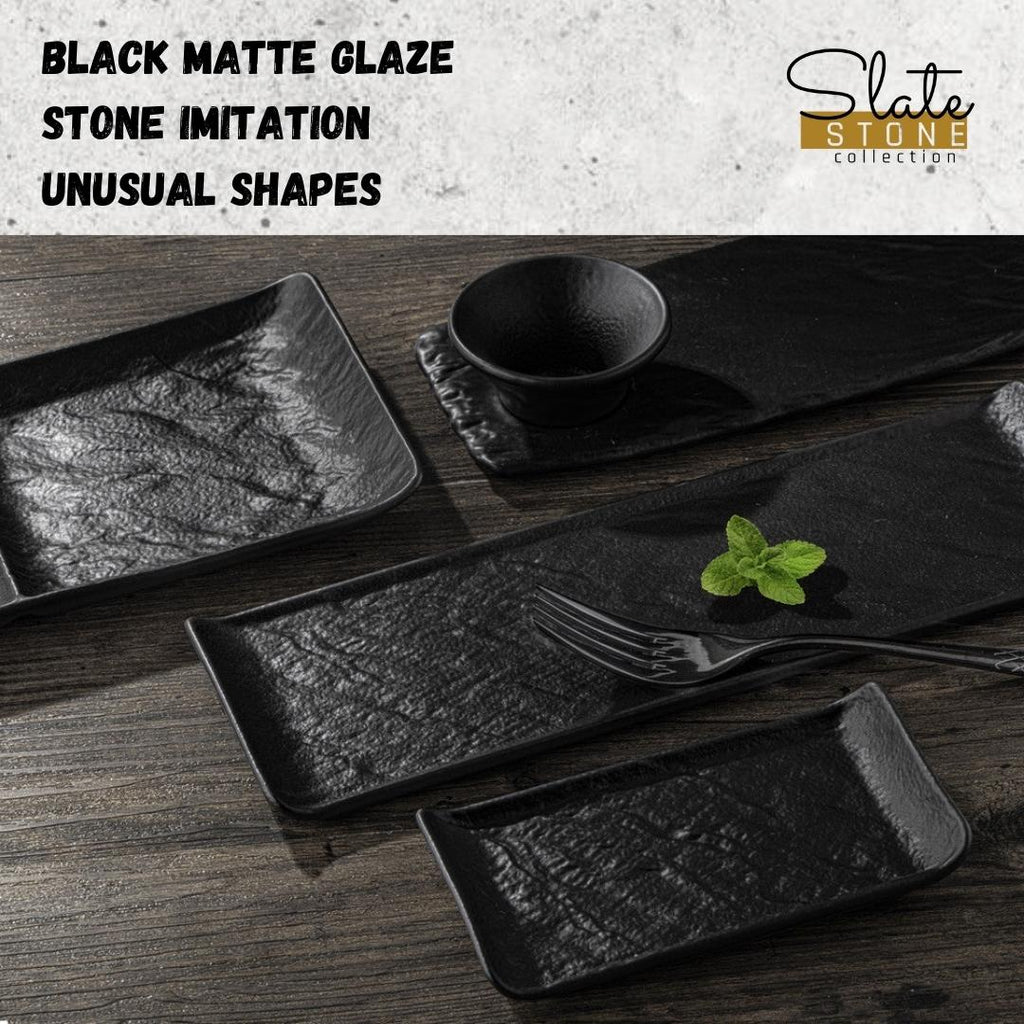 Wilmax 3 fächige Porzellanschale 40.5 x 13 cm 2er Set Schwarz WL-661136/A2