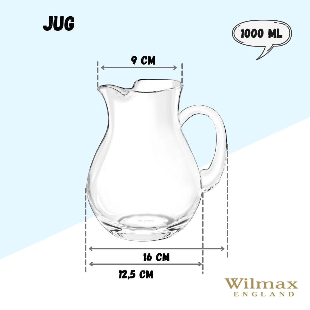 Wilmax Krug 1000 ml Kristallglas Transparent WL-888370/1C