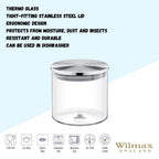 Wilmax Vorratsglas 600 ml mit Edelstahl Deckel Transparent WL-888512/A