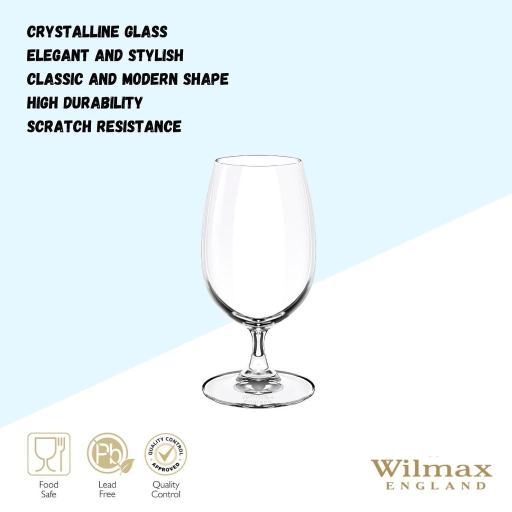 Wilmax Bierglas 420 ml 6er-Set Transparent aus Wilmax Crystalline-Serie