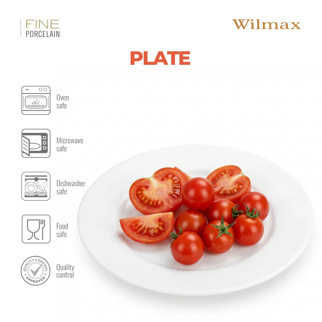 Wilmax Dessertteller 20 cm Weiß aus Porzellan