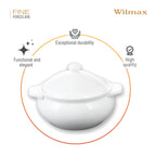 Wilmax Topf mit Deckel 620 ml Weiß aus Porzellan