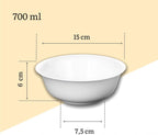 Wilmax Schale 700 ml 15 cm Weiß aus Porzellan