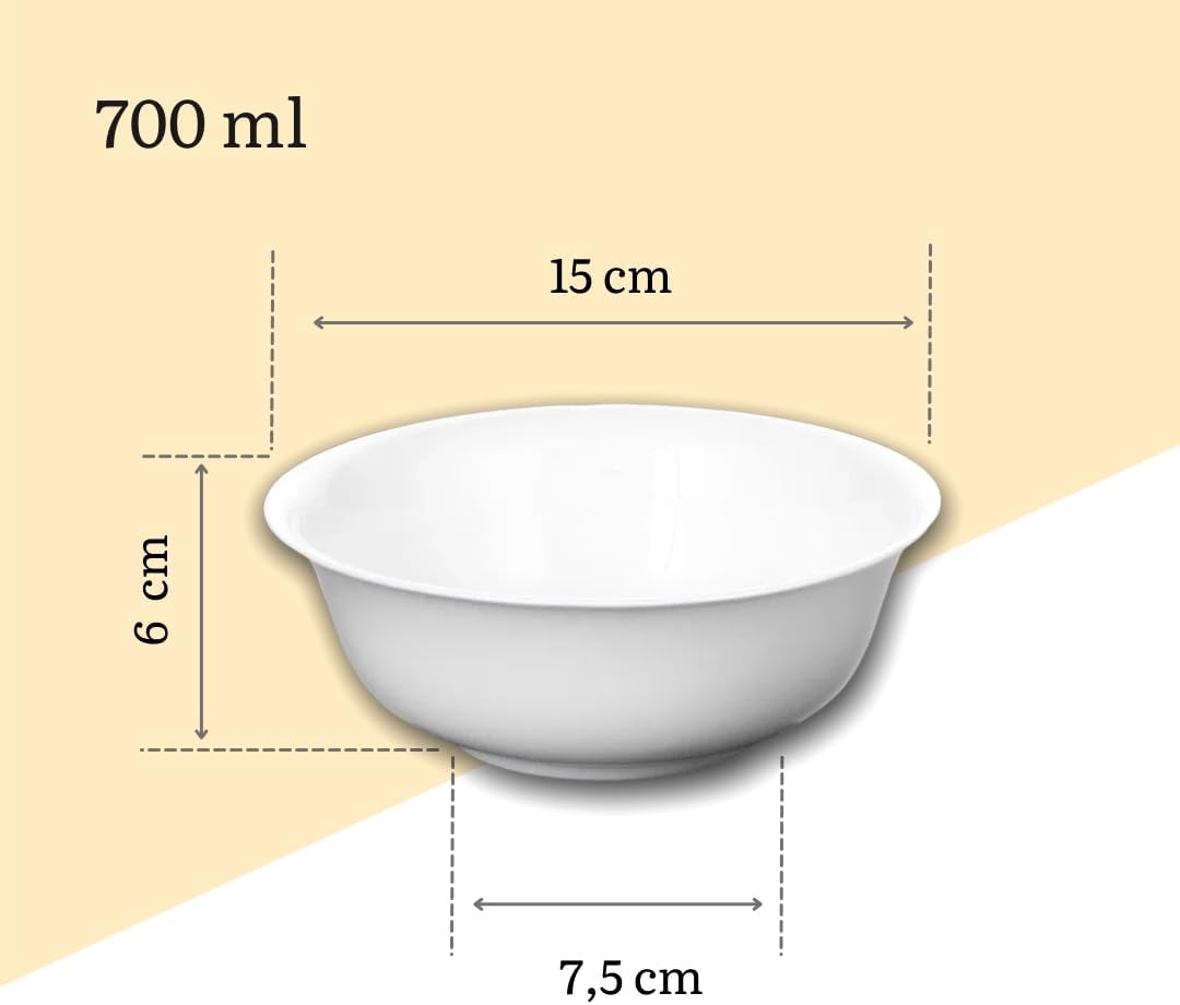 Wilmax Schale 700 ml 15 cm Weiß aus Porzellan