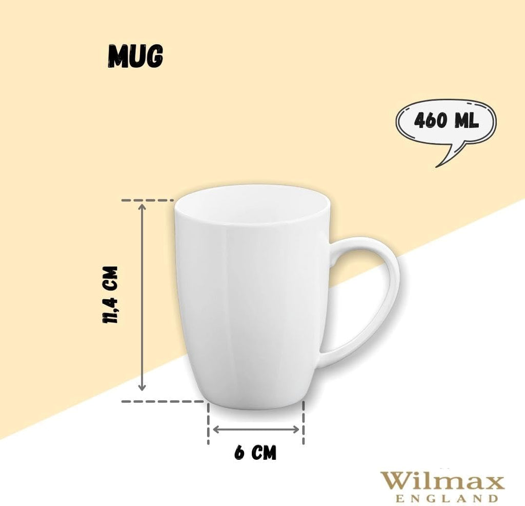 Wilmax Tassen 460 ml Weiß Porzellan 2er Set WL-993018/A2
