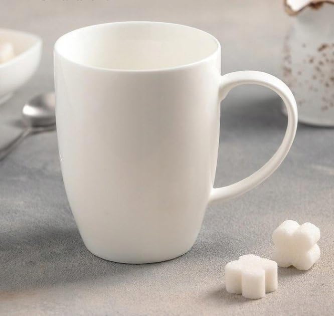 Wilmax Servierset 4-teilig mit Bambustellern 17,5 cm und Porzellanbechern 460 ml