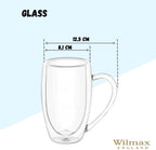 Wilmax Doppelwandiger Becher 400 ml 6er-Set Transparent
