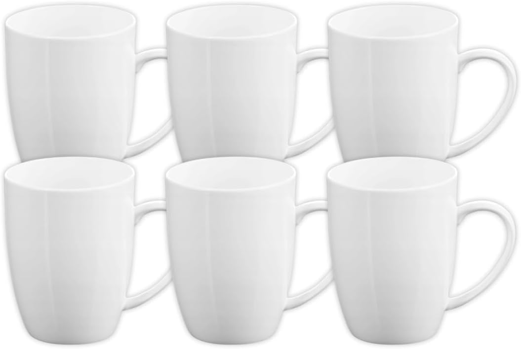 Wilmax Tassen 460 ml Weiß Porzellan 6er Set WL-993018/A6