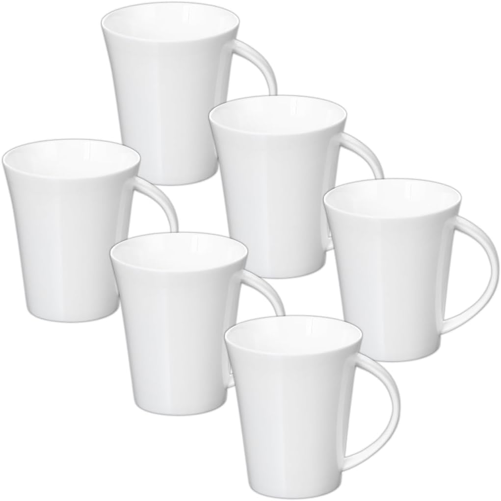 Wilmax Tassen 380 ml Weiß Porzellan 6er Set WL-993012/A6