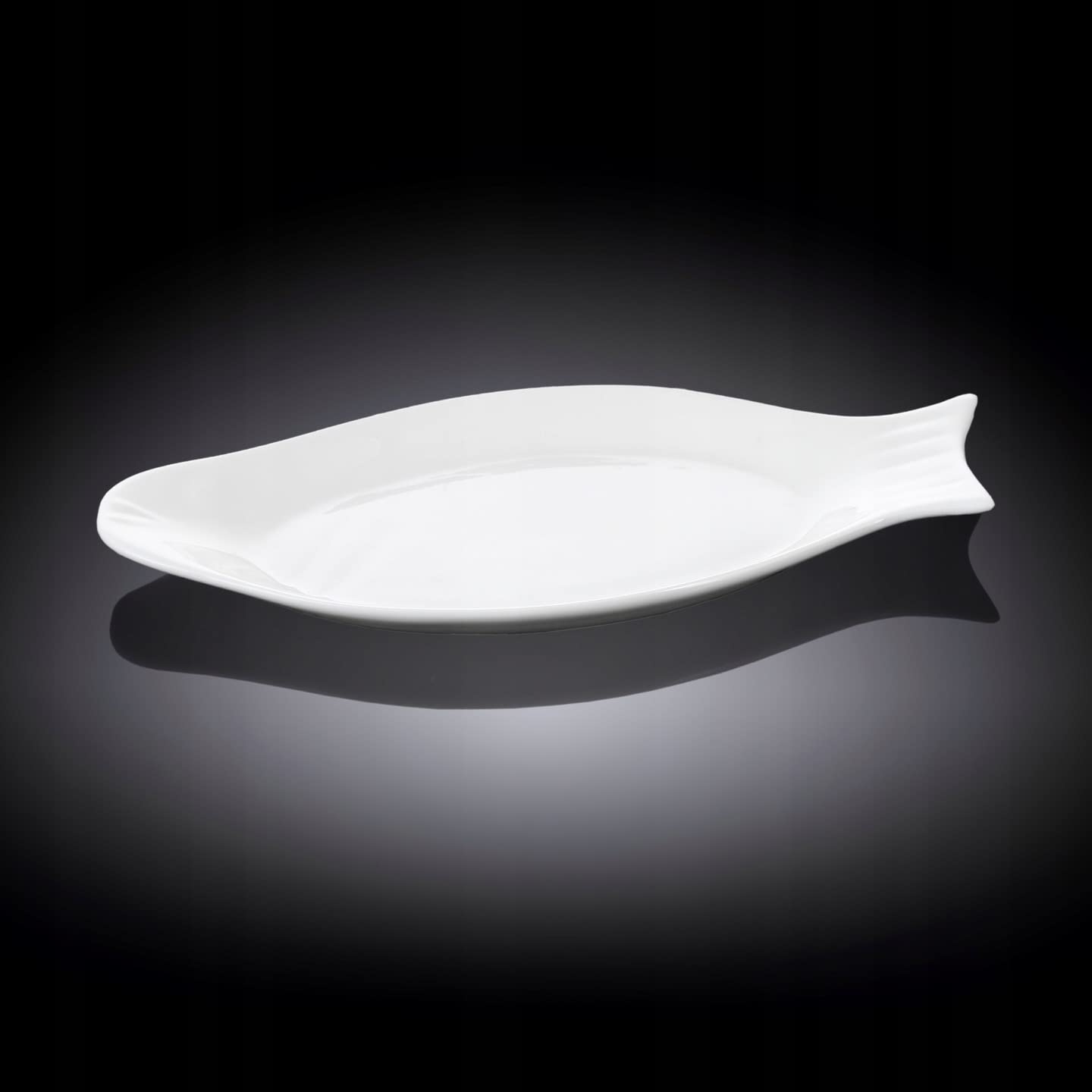 Wilmax WL-992007/A Porzellan Fischteller, Weiss, 25.5cm Länge