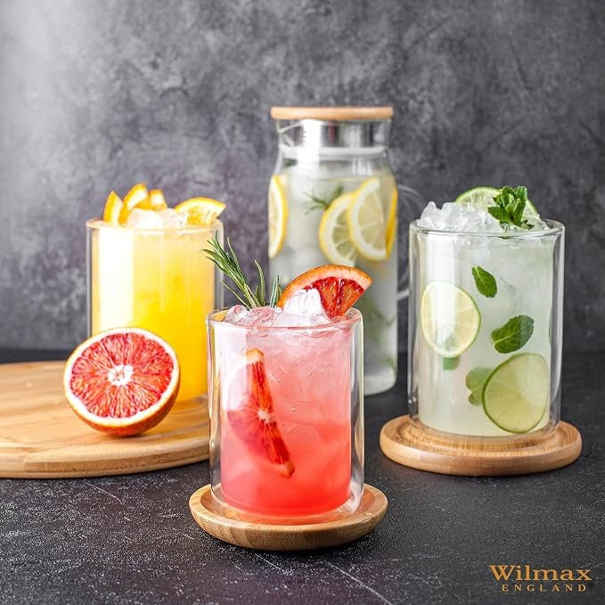 Wilmax Doppelwandiges Thermoglas 400 ml 6er-Set Transparent