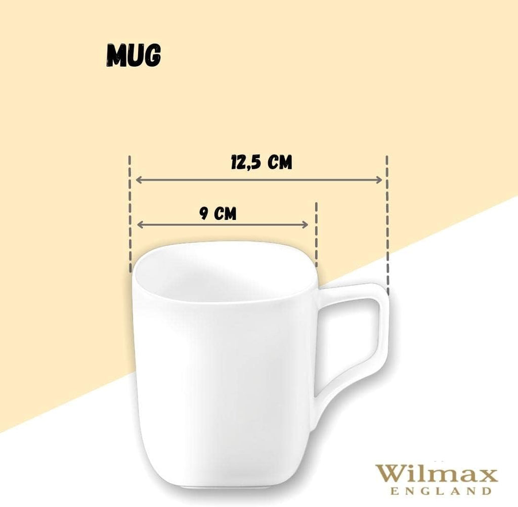 Wilmax Tassen 470 ml 2er Set Weiß Porzellan Ilona WL-993066/2C