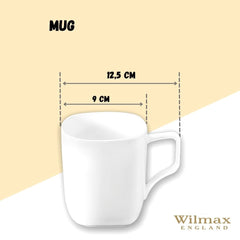 Wilmax WL-993066/A Porzellan Becher, Weiss, 470mL Kapazität