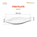 Wilmax Fischplatte 25,5 cm Weiß aus Porzellan