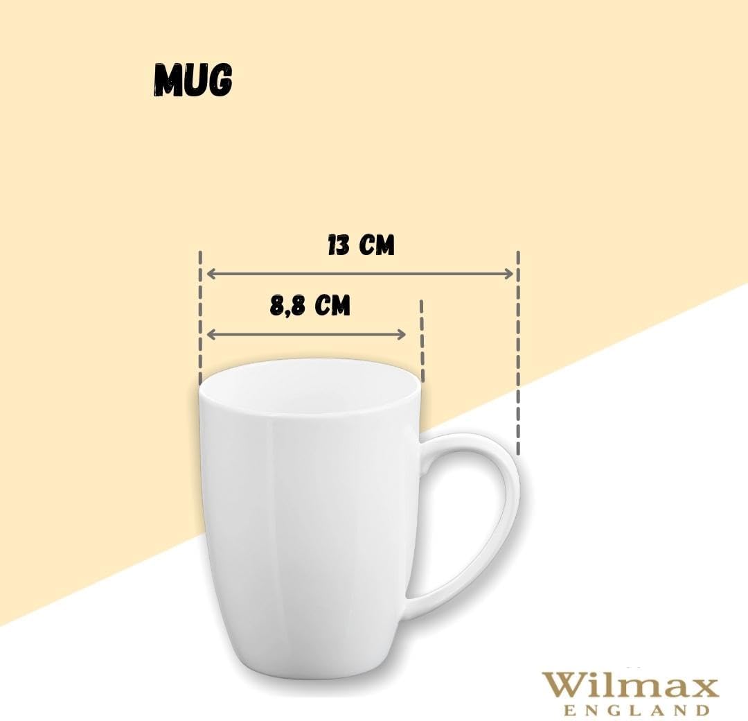 Wilmax Tassen 460 ml Weiß Porzellan 6er Set WL-993018/A6