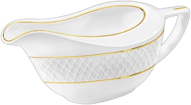 Wilmax Sauciere mit Goldrand, 230 ml Porzellan – WL-880102501/A