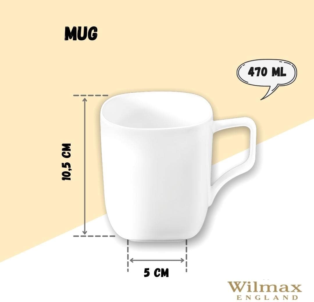 Wilmax Tasse 470 ml Weiß Porzellan Ilona WL-993066/A