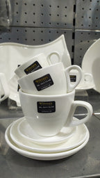 Wilmax Tasse mit Untertasse 190 ml Weiß aus Porzellan