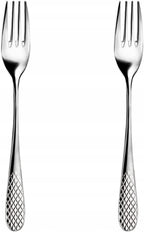 Wilmax Dessertgabel 16 cm 2er-Set Silber aus Edelstahl