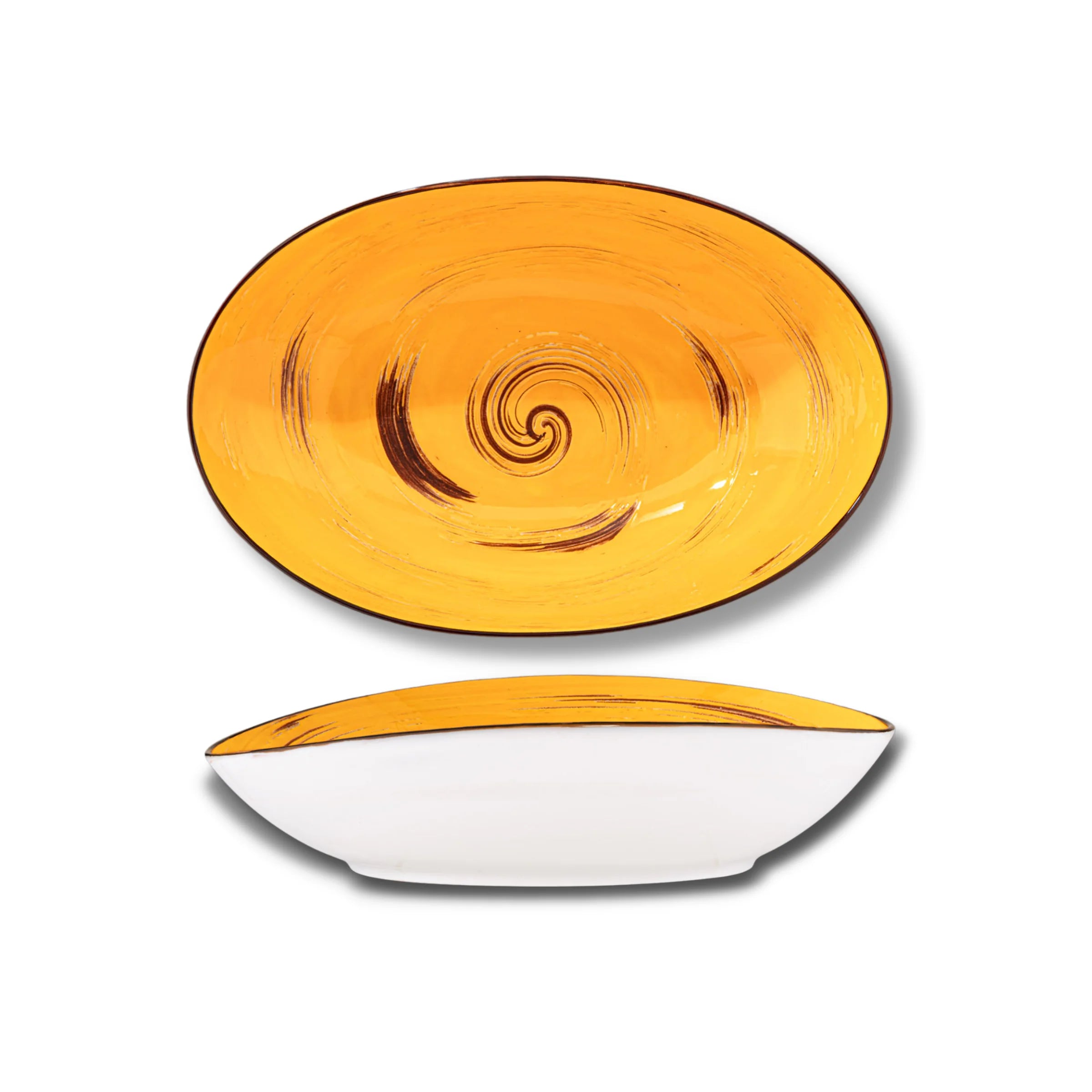 Wilmax Ovale Schale 25 cm Gelb aus Porzellan