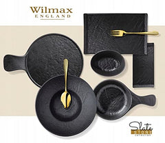 Wilmax WL-661119/A Porzellan Ovale Schale, Schwarz, 19cm Länge, 15cm Breite, 6cm Höhe