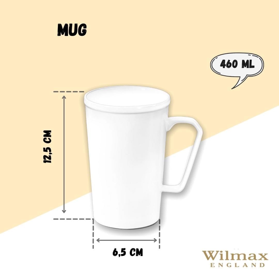 Wilmax Becher 420 ml Weiß aus Porzellan
