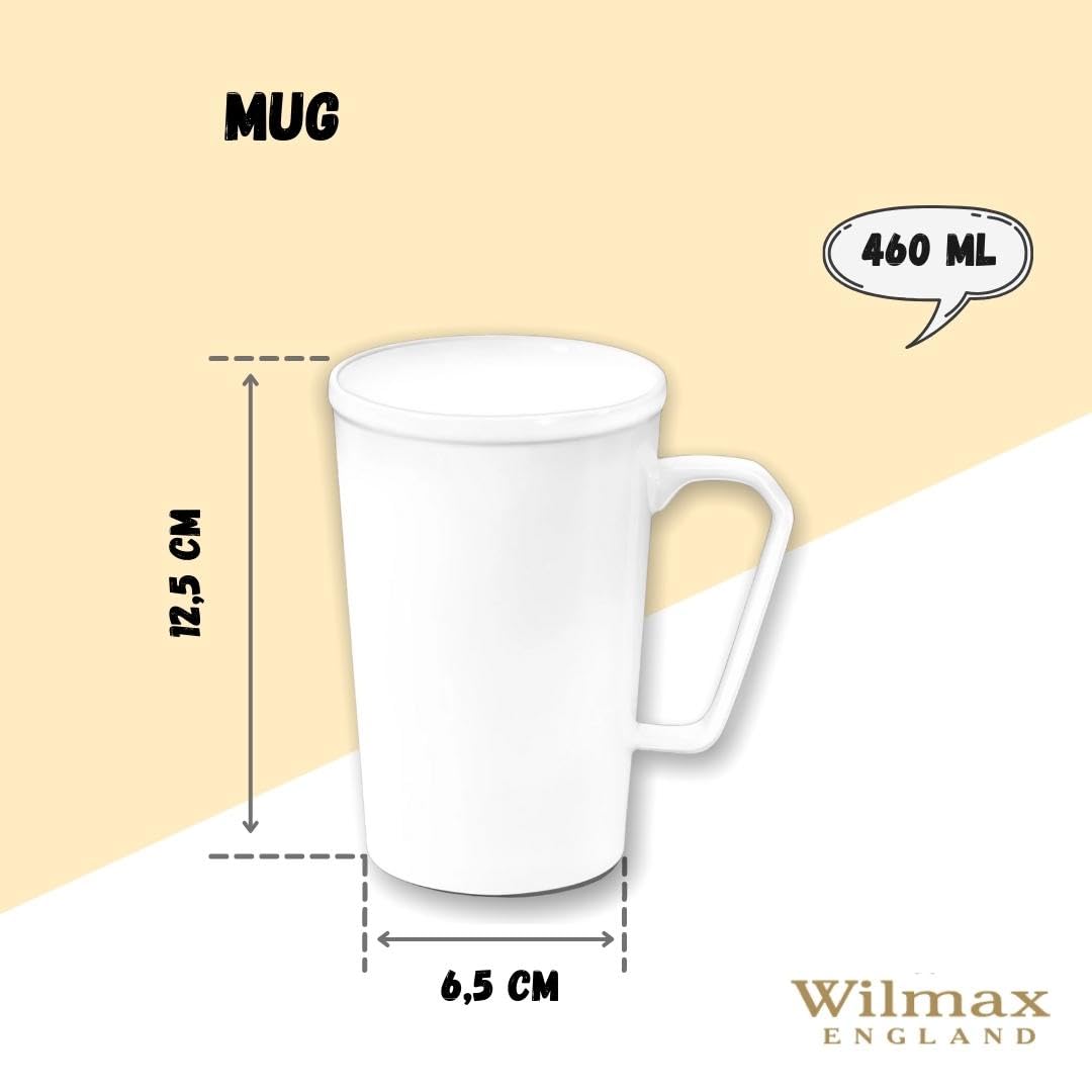 Wilmax WL-993089/A Porzellan Becher, Weiss, 420mL Kapazität