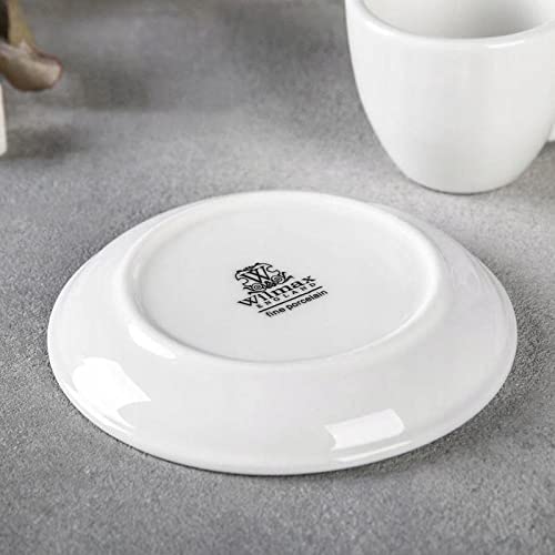 Wilmax WL-993174/AB Porzellan Kaffeetassen- und Untertassen-Set, Weiss, 110mL Kapazität