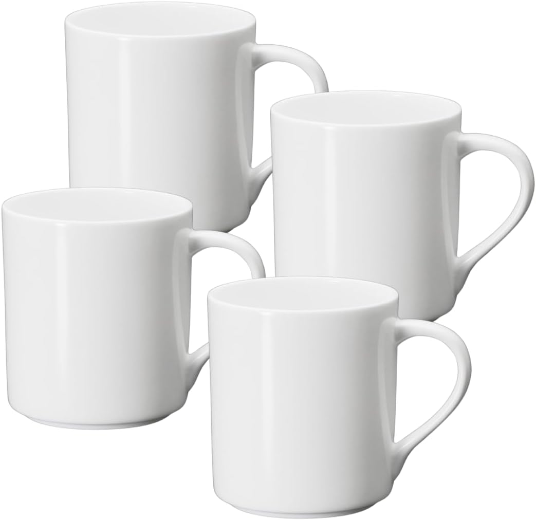 Wilmax Tassen Set 4-teilig aus Porzellan, 320 ml, stapelbar – WL-993040/A4