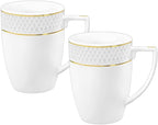 Wilmax Tasse 450 ml Weiß Goldrand Porzellan 2er Set WL-880102432/A2