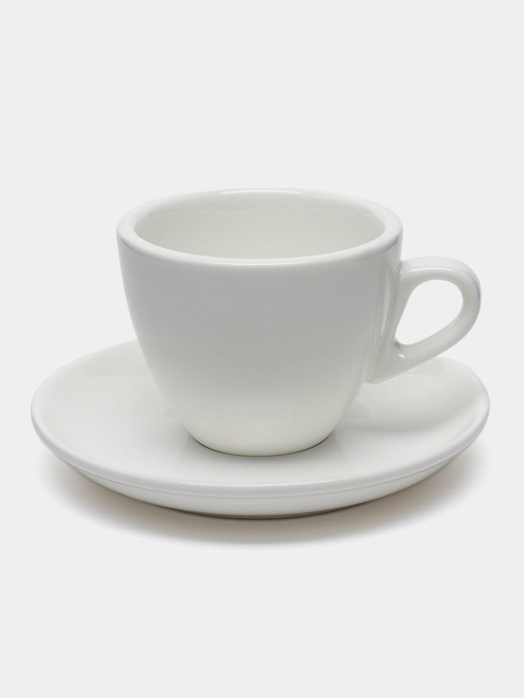 Wilmax Tasse mit Untertasse 300 ml 6er-Set Weiß aus Porzellan