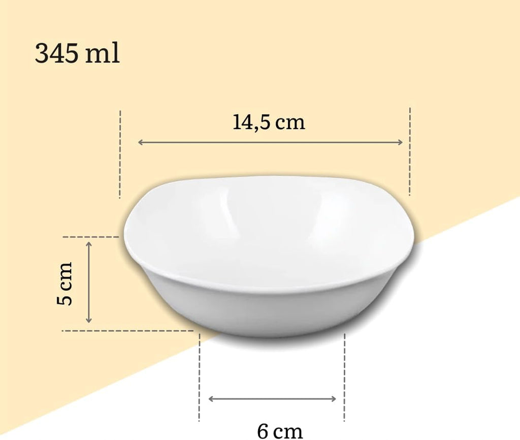 Wilmax Schale 345 ml 14.5 cm Weiß Porzellan 6er Set WL-992000/A6