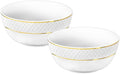 Wilmax Schale 600 ml 14 cm 2er-Set Weiß mit Goldrand aus Porzellan