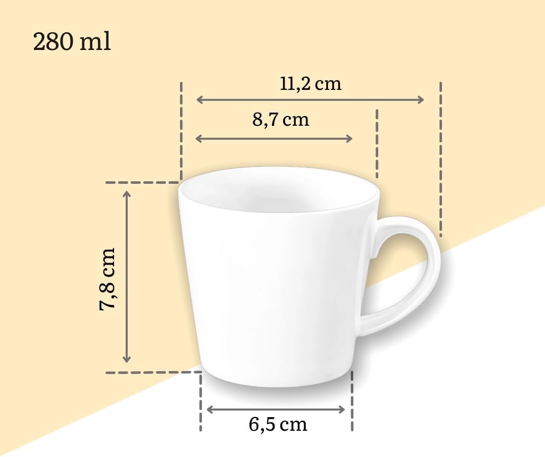 Wilmax Tasse 280 ml Porzellan Weiß 2er Set WL-993101/A2