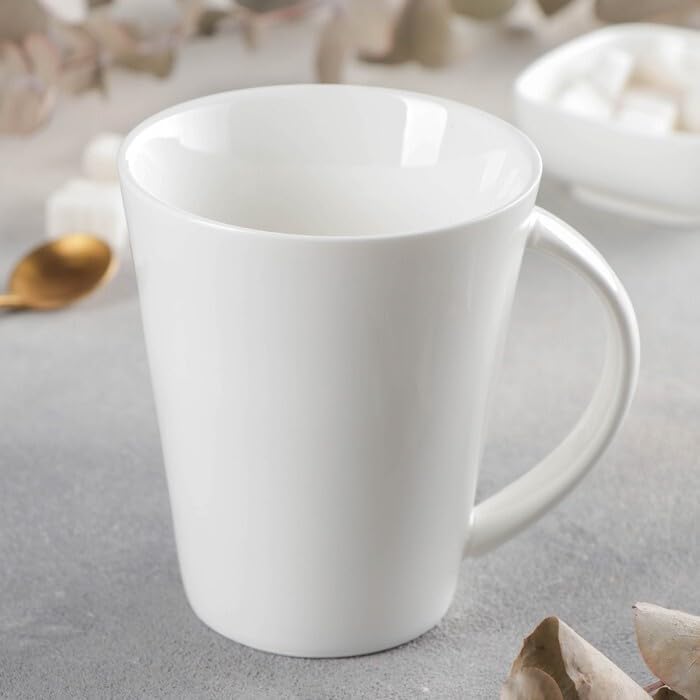 Wilmax Tasse 380 ml 4er-Set Weiß aus Porzellan