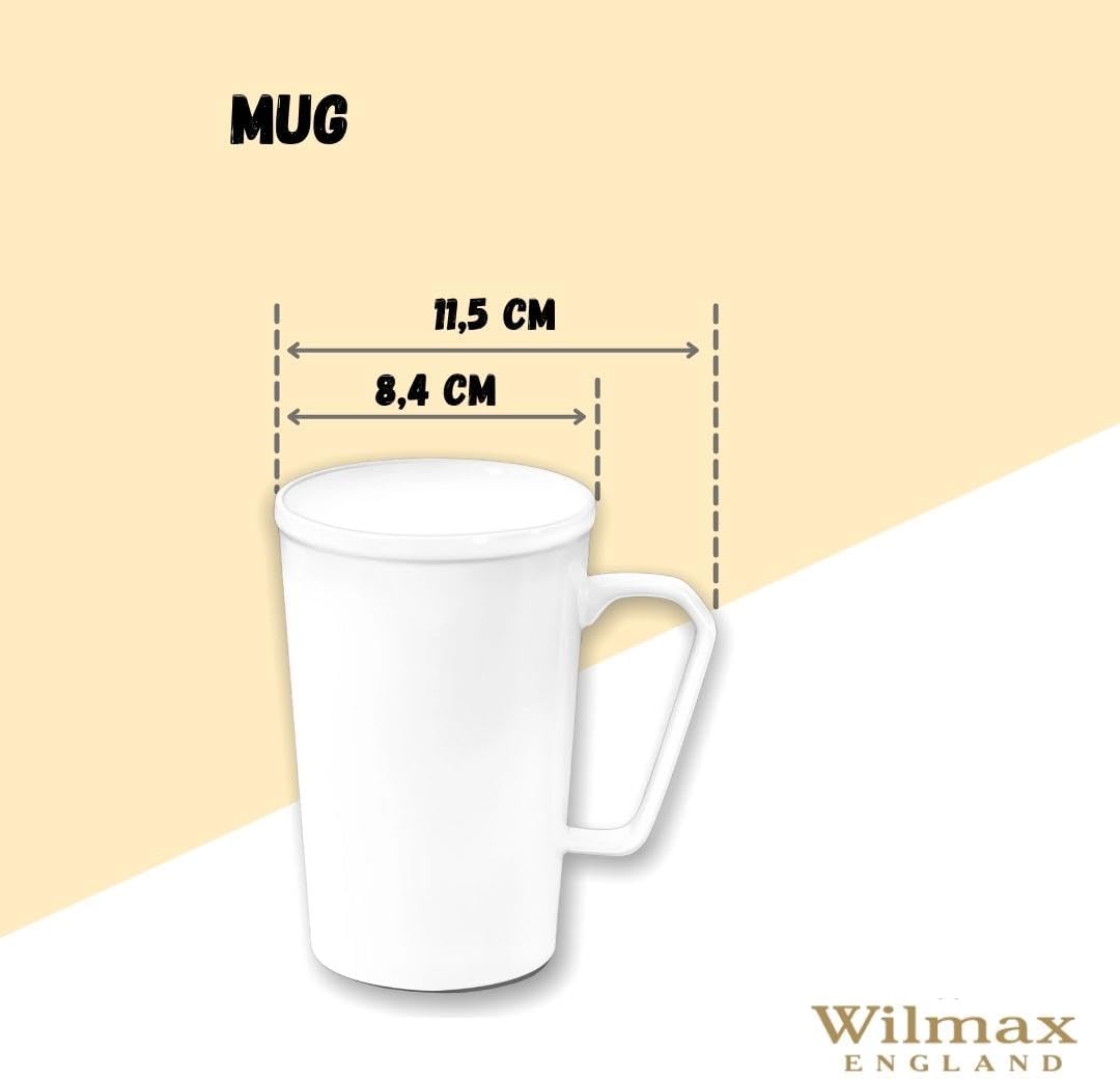 Wilmax Becher 420 ml Weiß Porzellan für Kaffee und Tee WL-993089/A