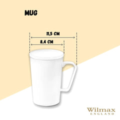 Wilmax WL-993089/A Porzellan Becher, Weiss, 420mL Kapazität