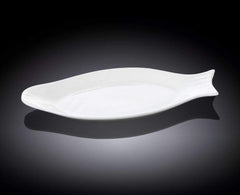 Wilmax WL-992008/A Porzellan Fischteller, Weiss, 31.5cm Länge