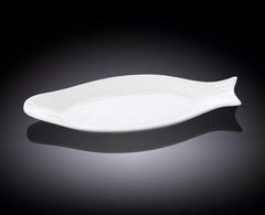 Wilmax WL-992008/A Porzellan Fischteller, Weiss, 31.5cm Länge