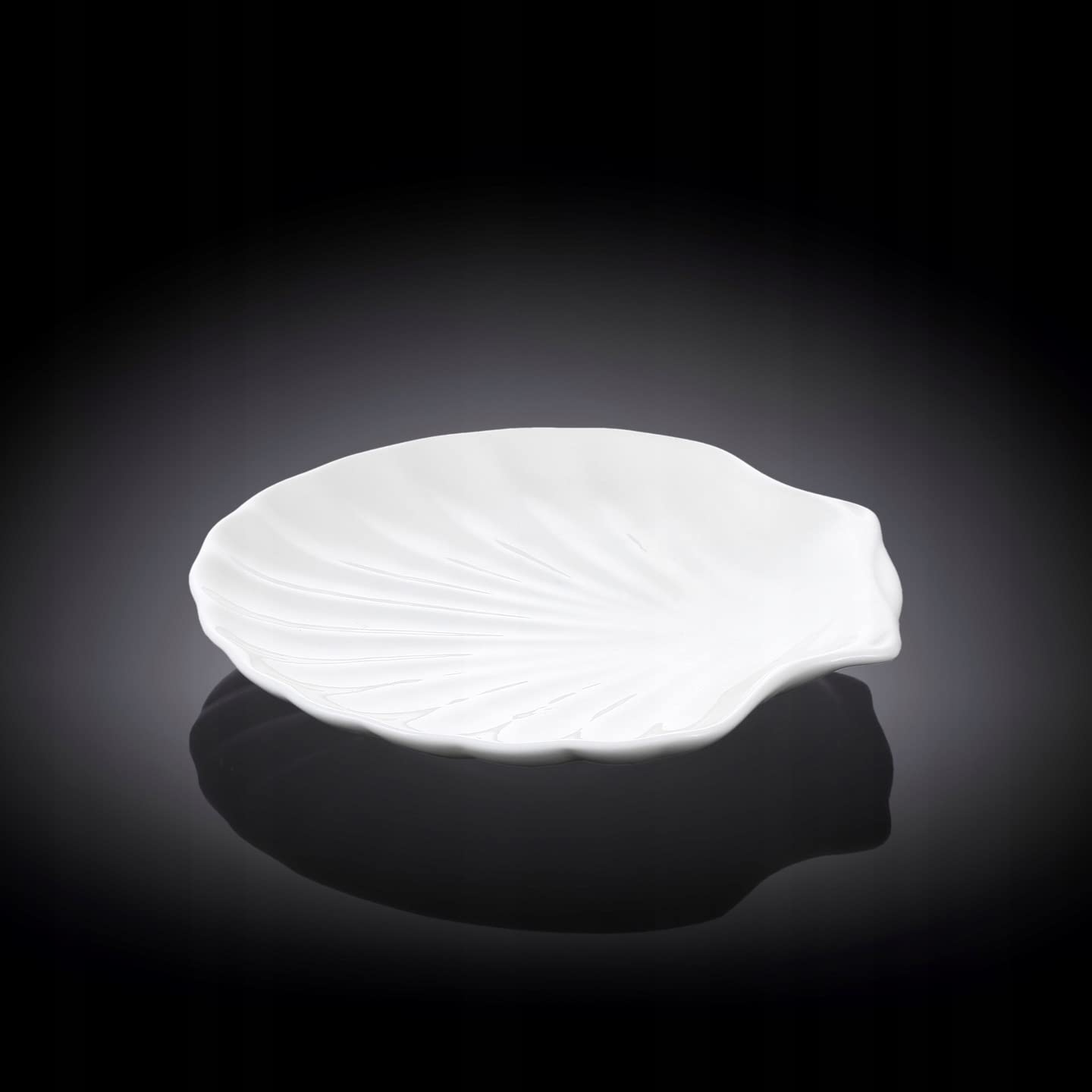 Wilmax WL-992012/A Porzellan Shell-Gericht, Weiss, 18cm Länge