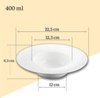 Wilmax Tiefer Teller 22.5 cm 400 ml Weiß Porzellan 2er Set WL-991186/A2