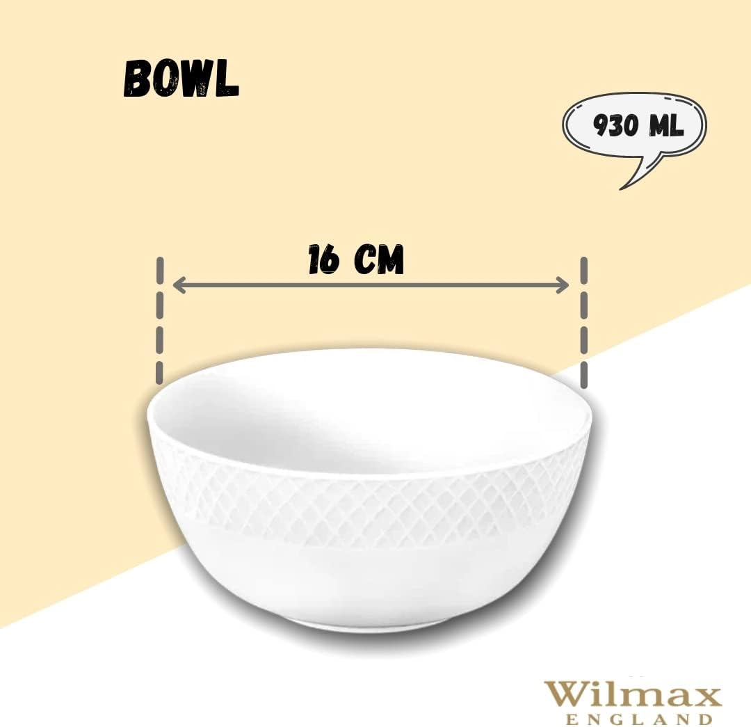Wilmax Schale 16 cm 930 ml 2er-Set Weiß aus Porzellan